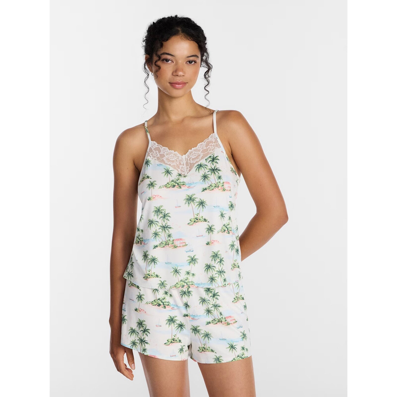 Joyspun Dreamy Soft Lace Trim Knit Cami and Shorts Sleep Set