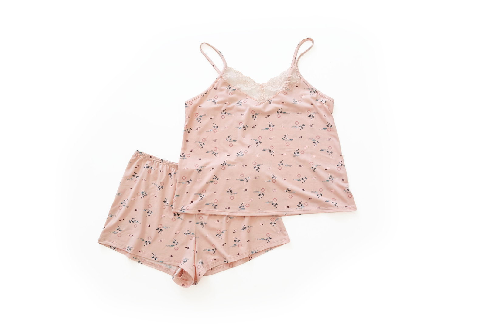 Joyspun Lace Trim Knit Cami and Shorts Sleep Set