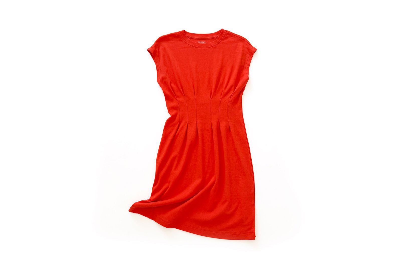 Time and Tru Pleated Waist Cotton Mini Dress