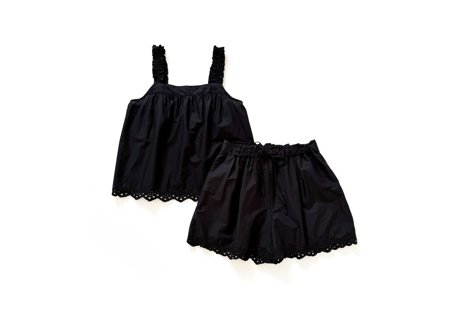 Time and Tru Eyelet Trim Tank Top & Shorts