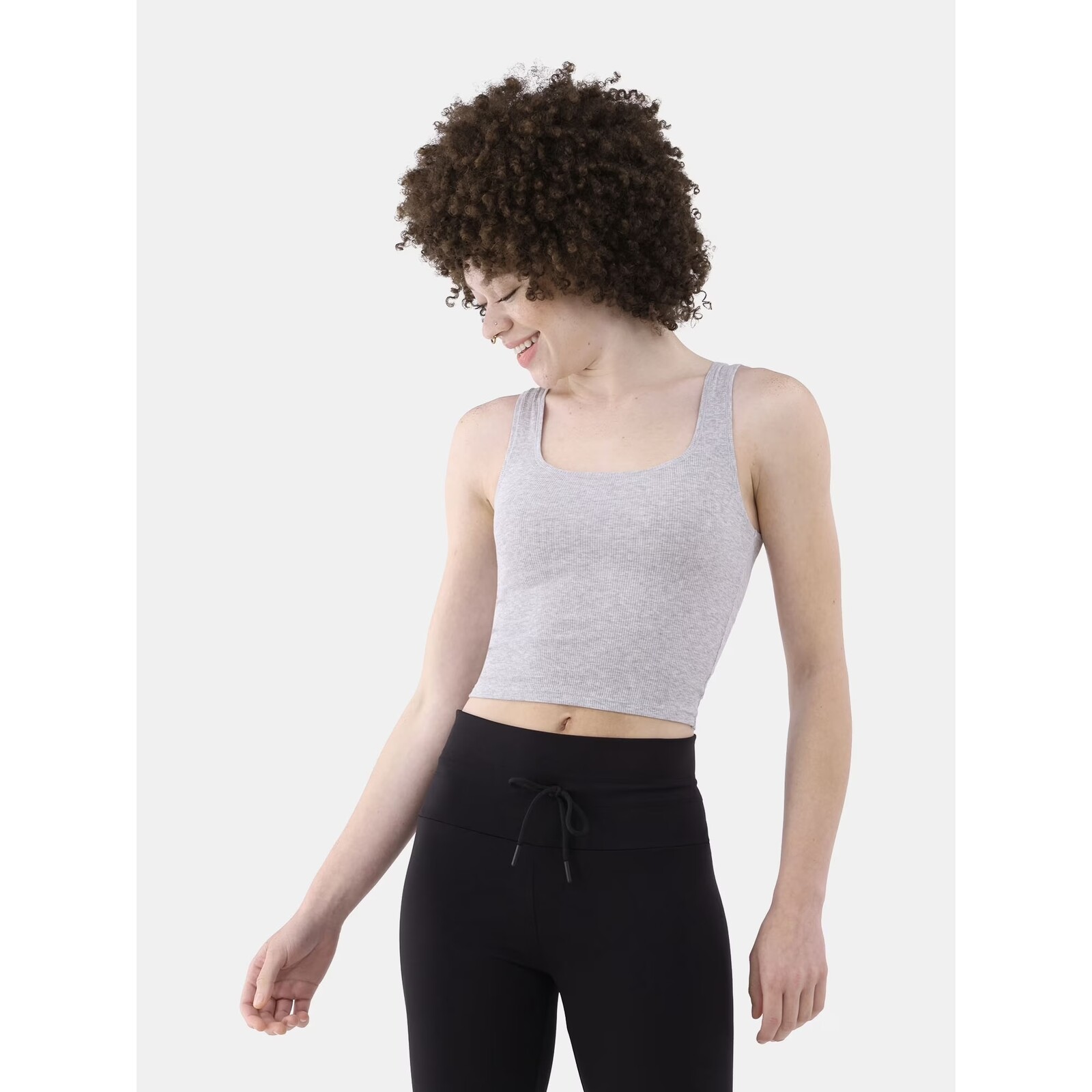 No Boundaries Cotton Stretch Ribbed Cropped Tank Top