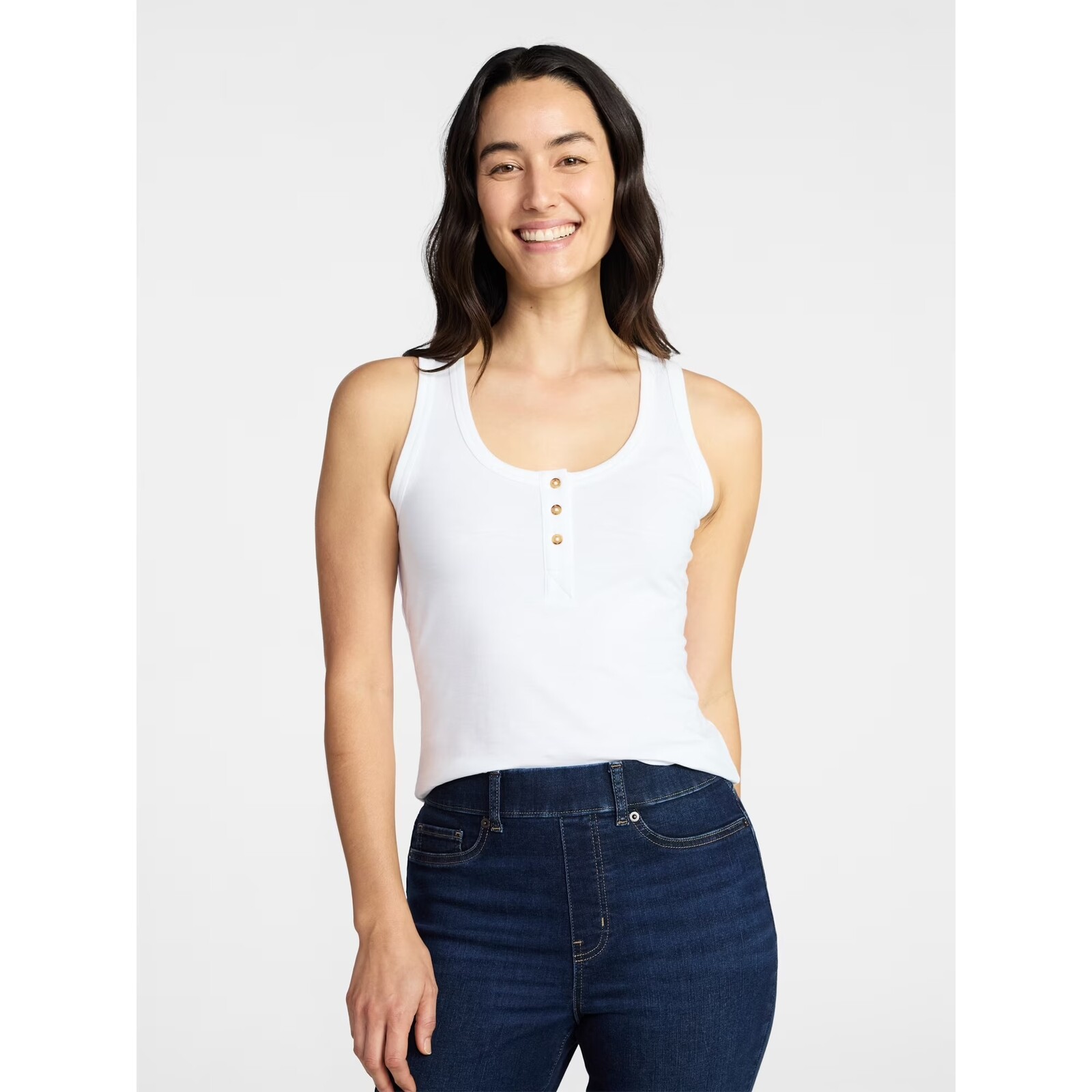 Time and Tru Slub Henley Tank Top