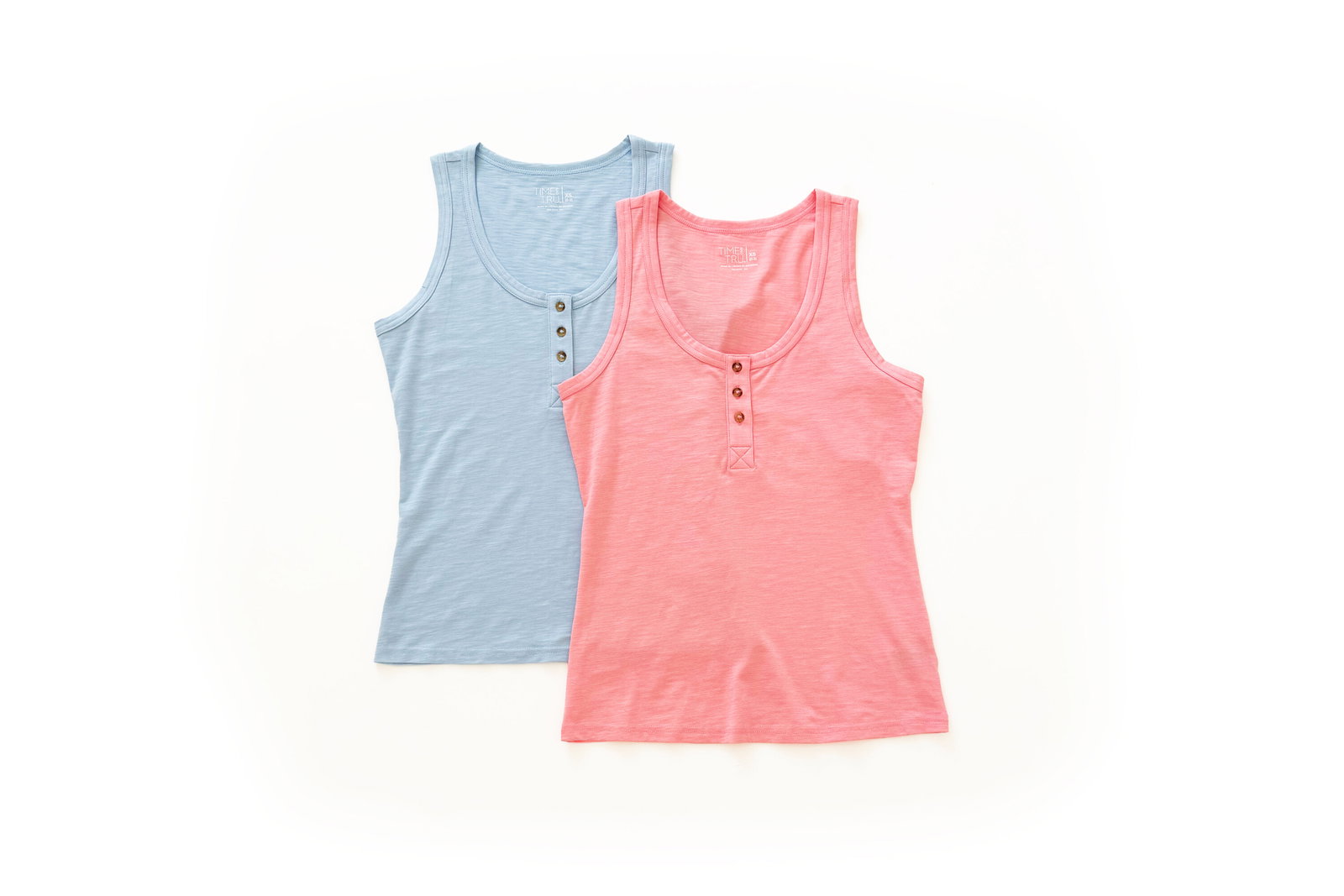 Time and Tru Slub Henley Tank Top