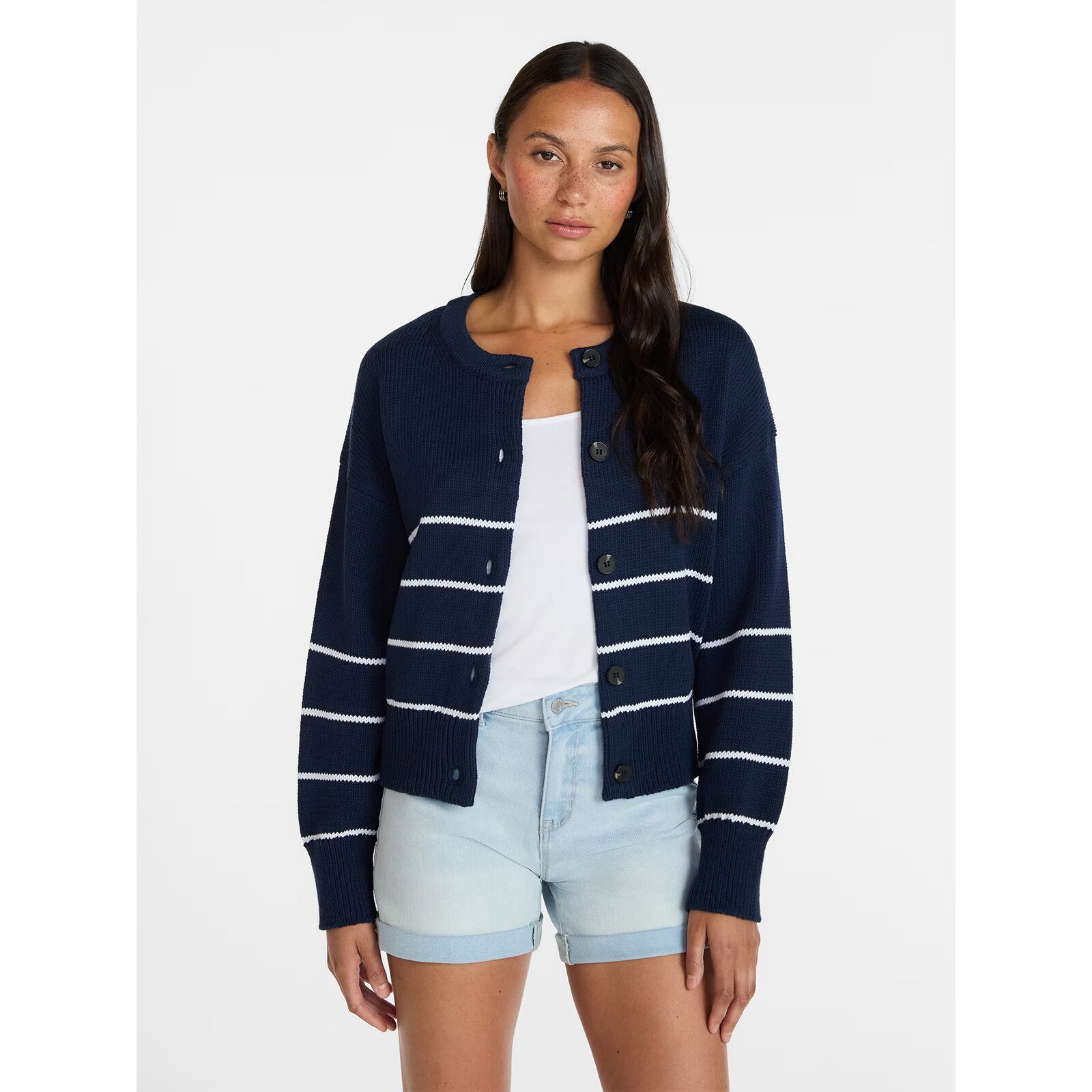 Time and Tru Striped Cardigan Sweater