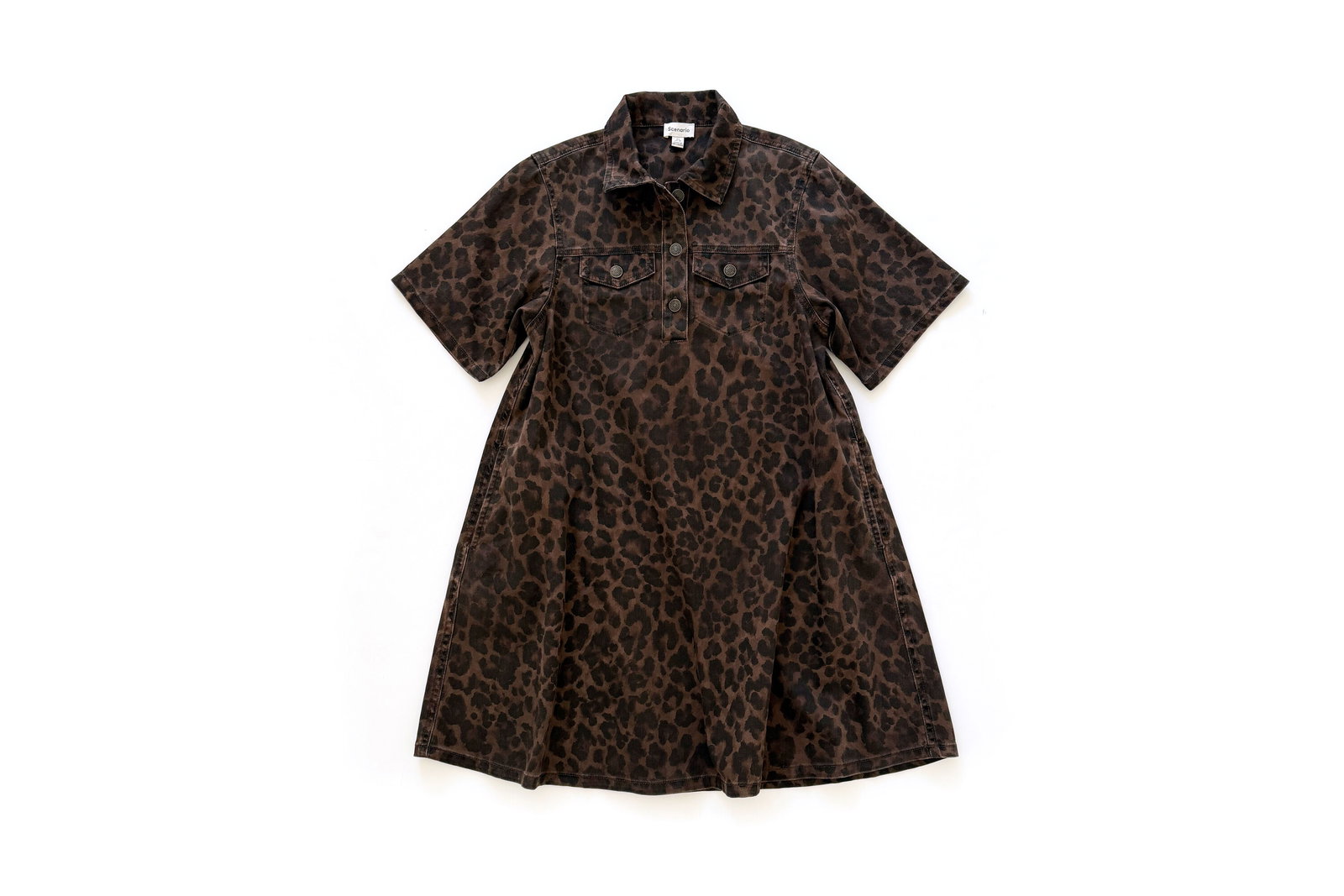Scenario Printed Denim Dress