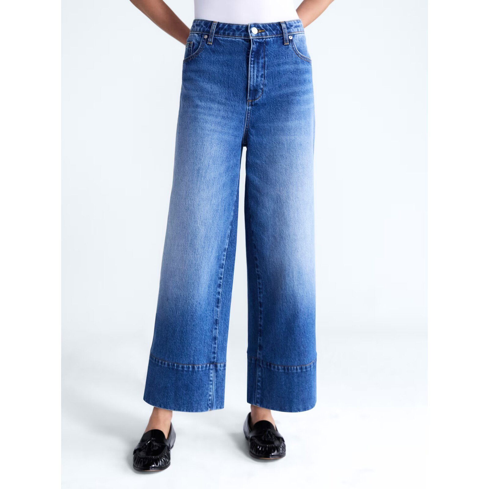 Free Assembly High Rise Wide Leg Ankle Jeans