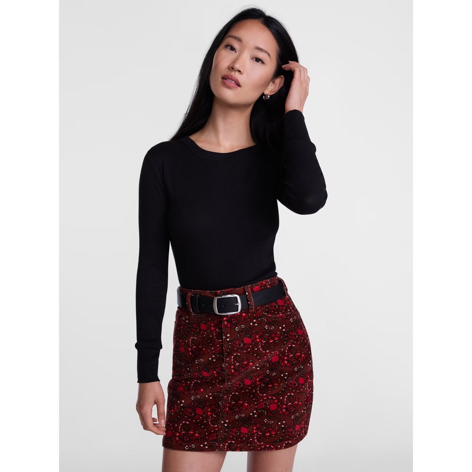 Scenario Rib Tee with Long Sleeves