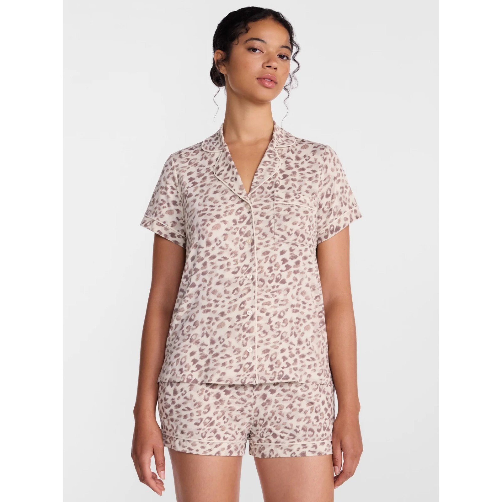 Joyspun Dreamy Soft Notch Collar Top and Shorts Pajama Set