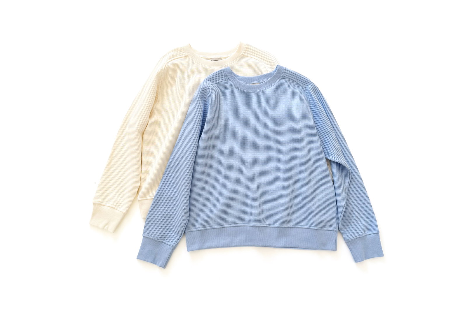 Scenario Waffle Knit Crewneck Tee with Long Sleeves