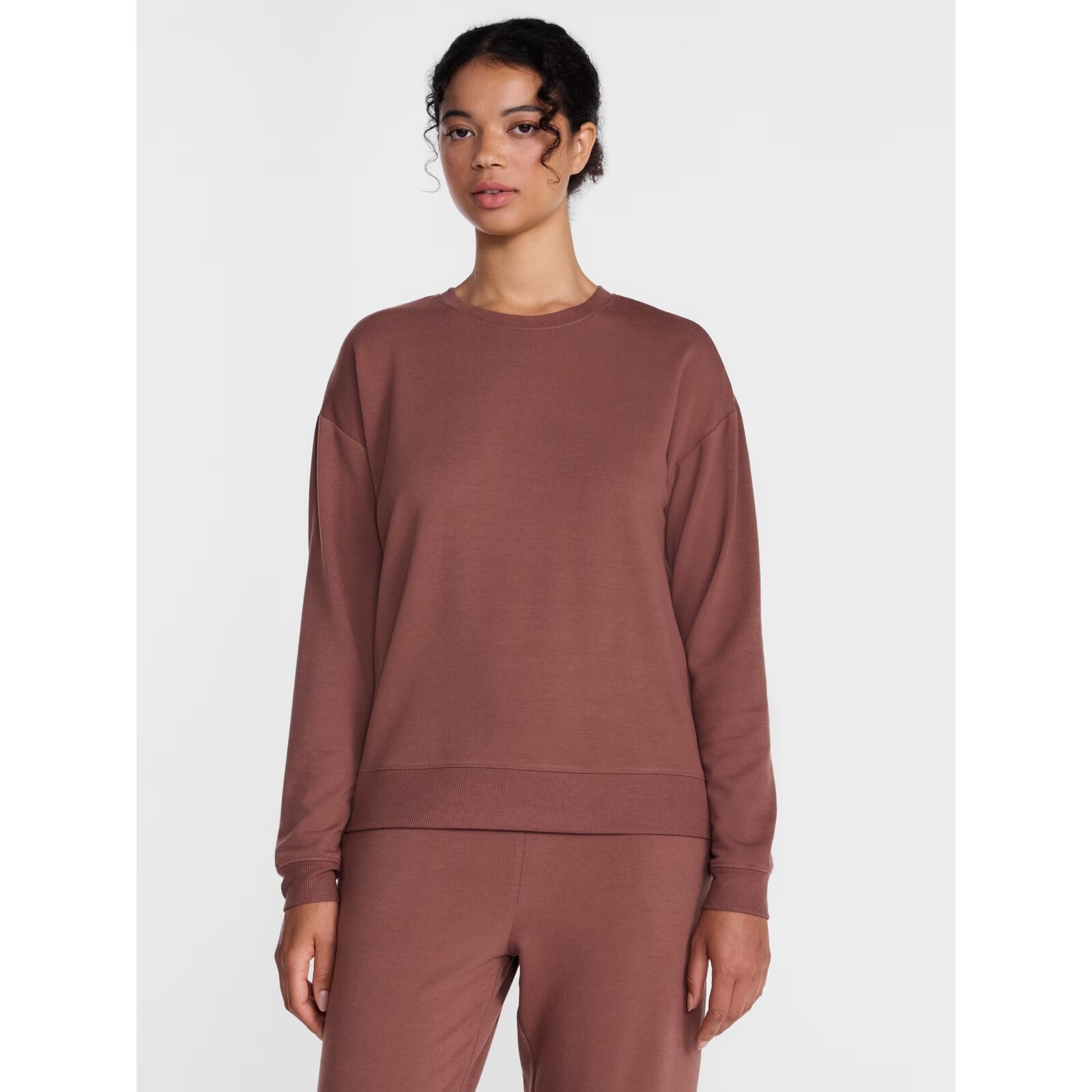 Joyspun Fleece Lounge Sleep Top with Long Sleeves