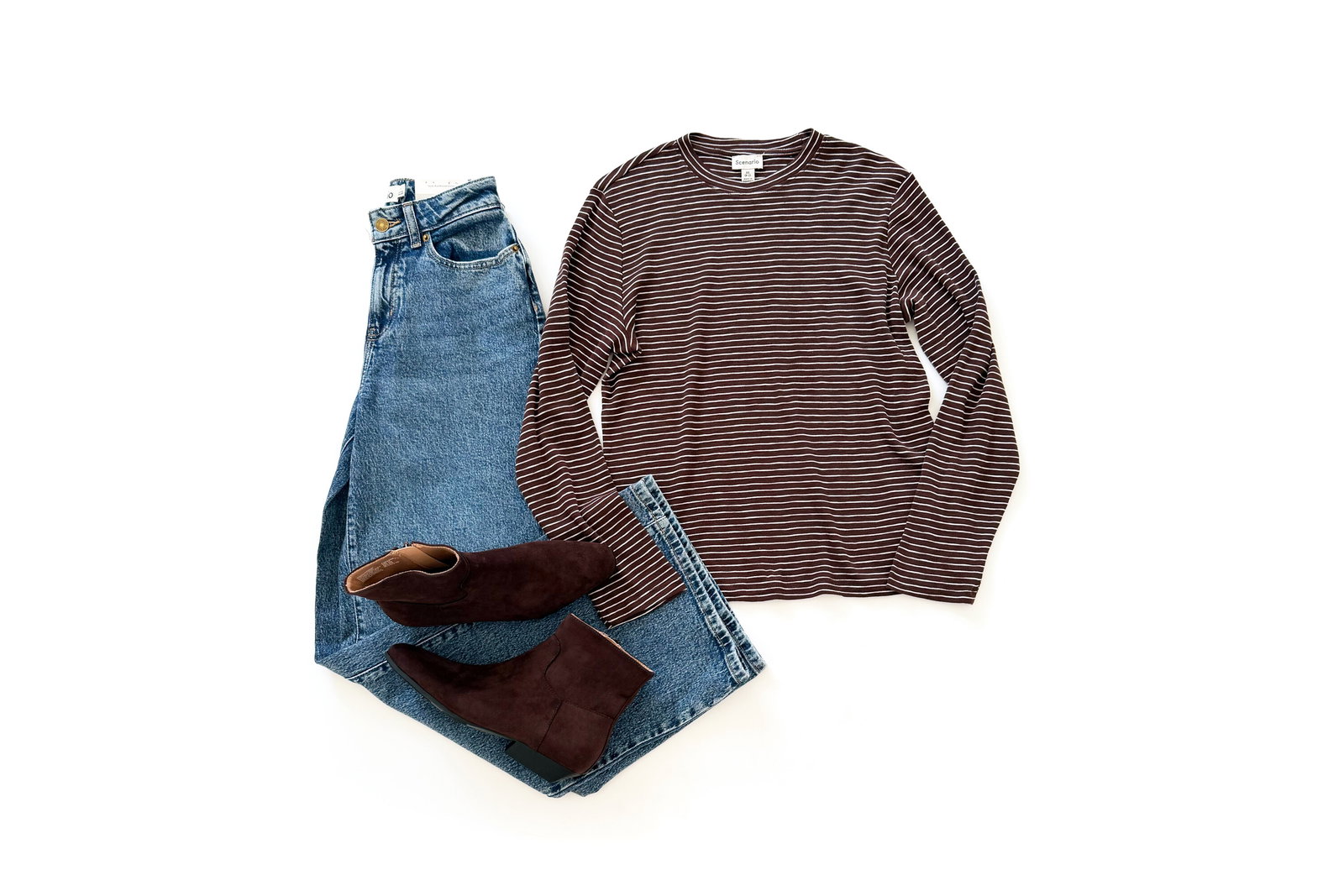 Scenario Long Sleeve Tee and Wide Leg Pant Outfit