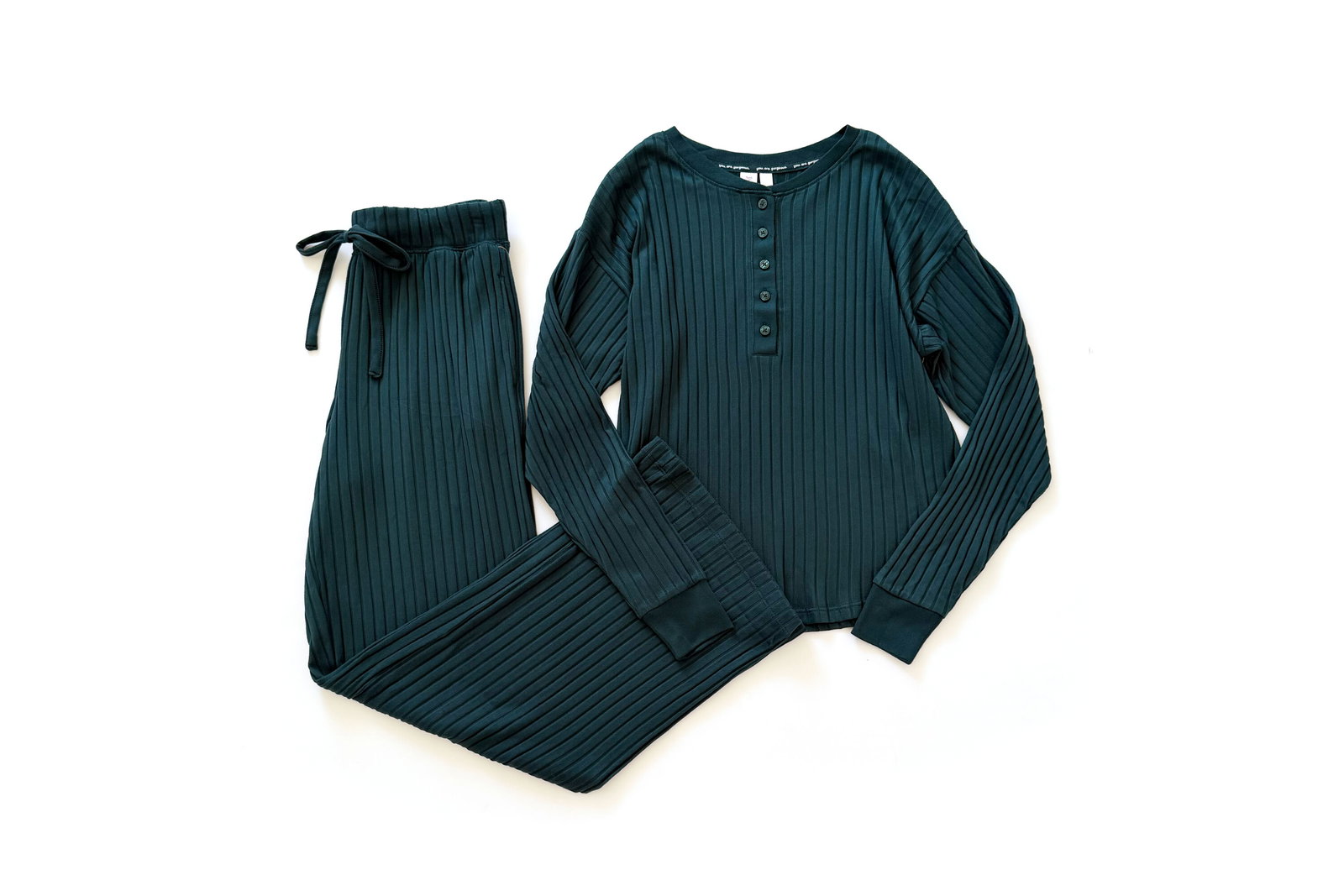 Joyspun Hacci Knit Henley Sleep Top & Sleep Pants
