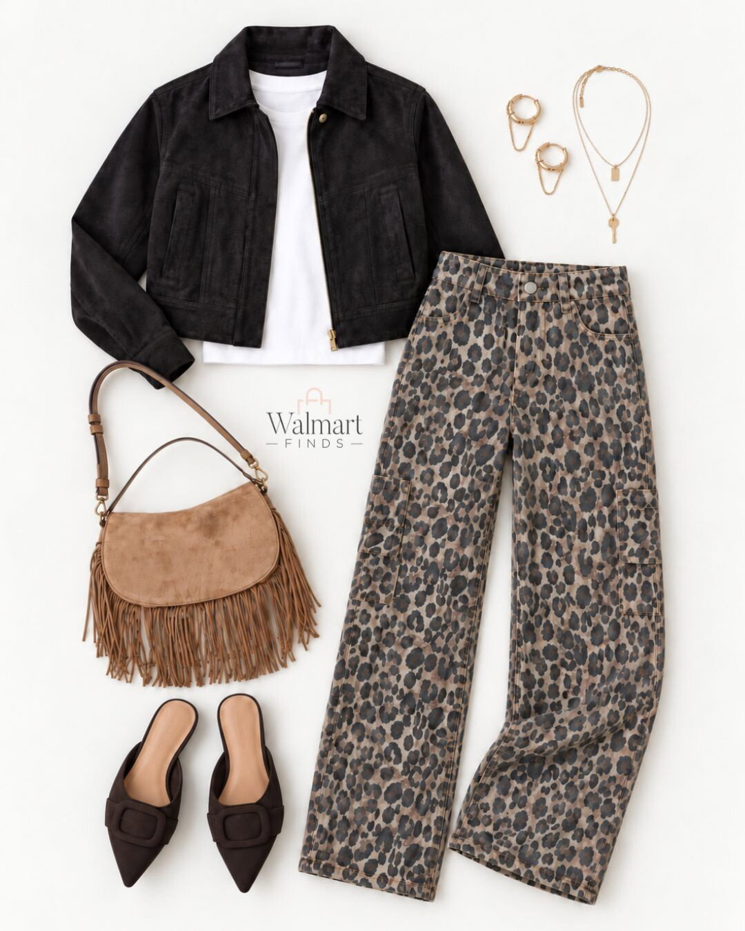 Leopard Cargo Pants Outfit Idea