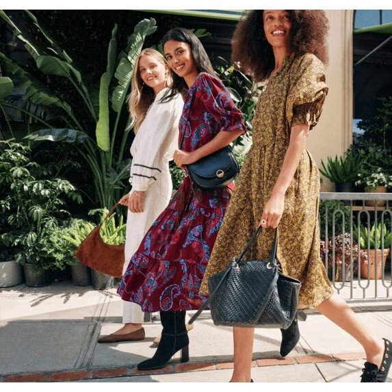 Scenario fall collection printed midi dresses, white dress, boots and handbags at Walmart