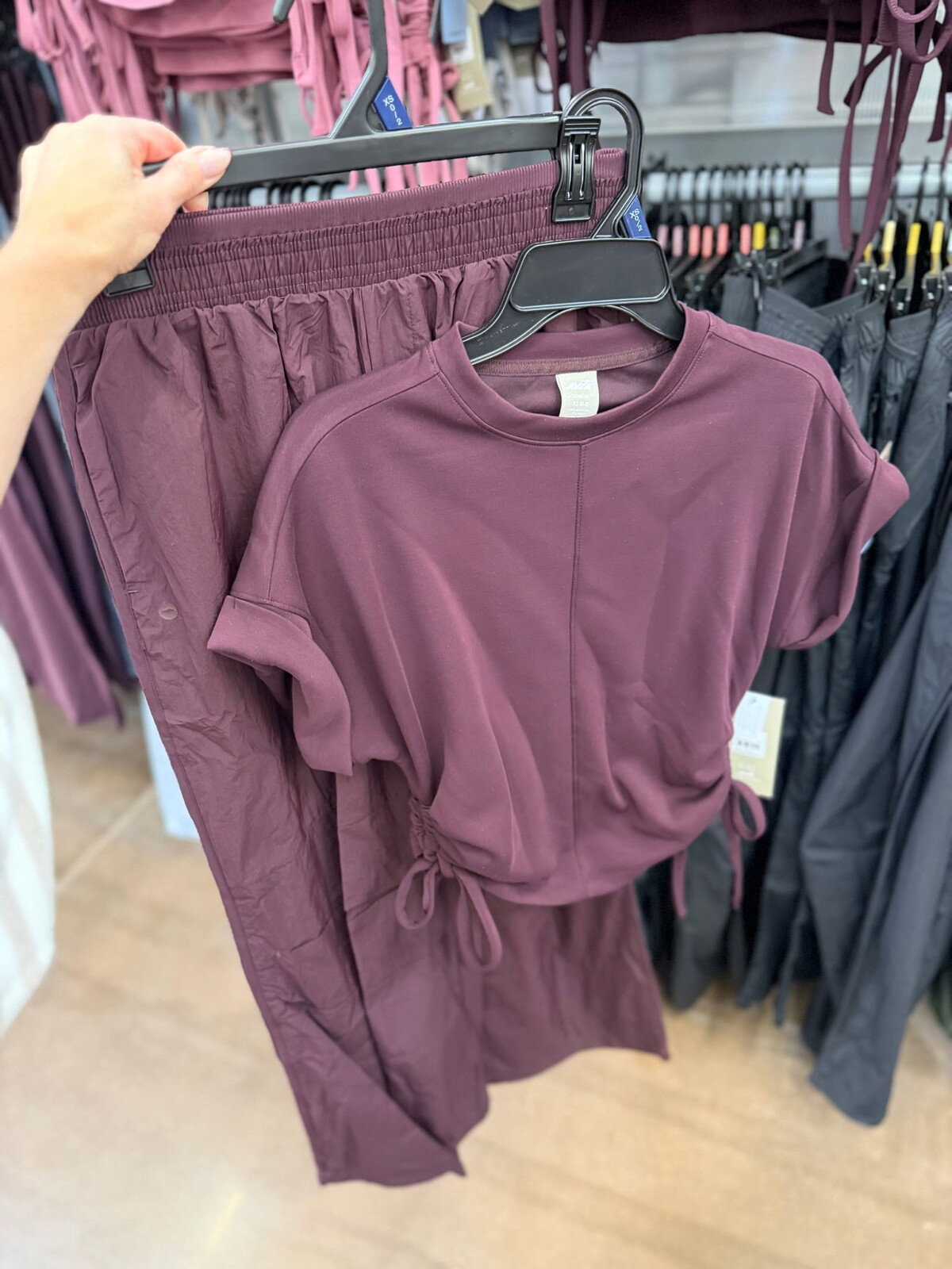Avia cinched scubaknit top and matching crinkle pants at Walmart