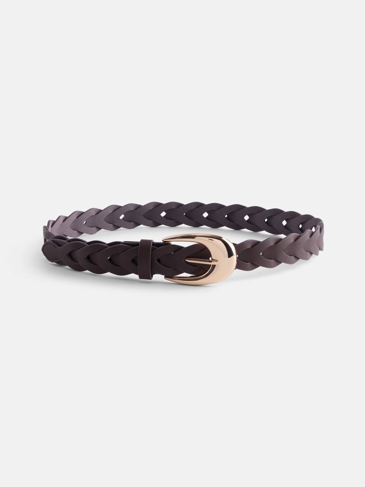 Scenario Twisted Braid Belt in Brown and Gold